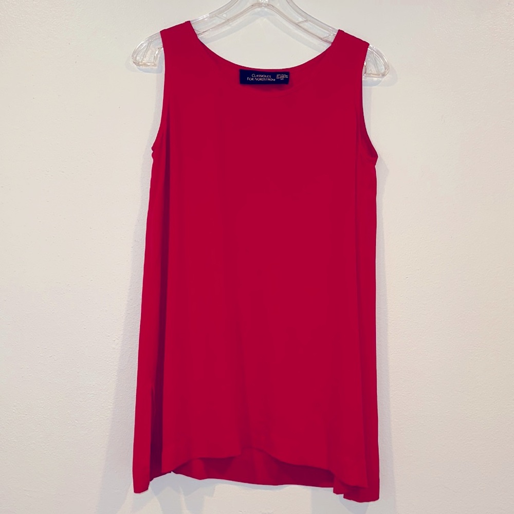 Classiques for Nordstrom 100% Silk Red Sleeveless Blouse Size XS EUC